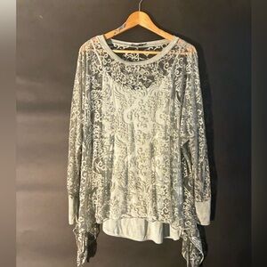 Tempo Paris Cream Asymmetrical Embellished Blouse